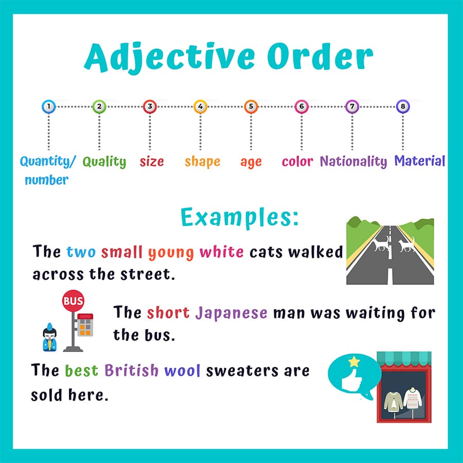 thứ tự tính từ trong tiếng anh